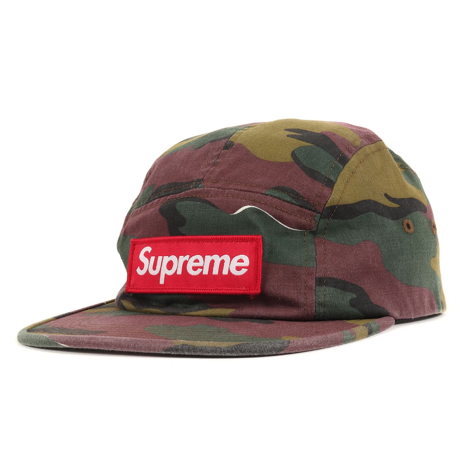 Supreme シュプリーム キャップ 18SS ジグソーカモ バックサテン BOXロゴ ミリタリー キャンプキャップ Military Camp  Cap カモ 迷彩 ブランド