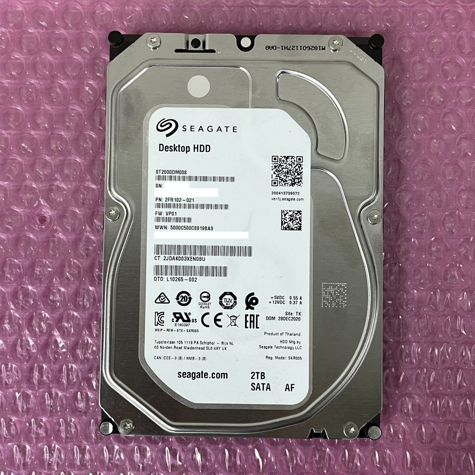 CrystalDiskInfo正常判定】Seagate Desktop HDD 3.5inch SATA HDD 2TB ST2000DM008  使用時間 (約)17000~20000 - メルカリ