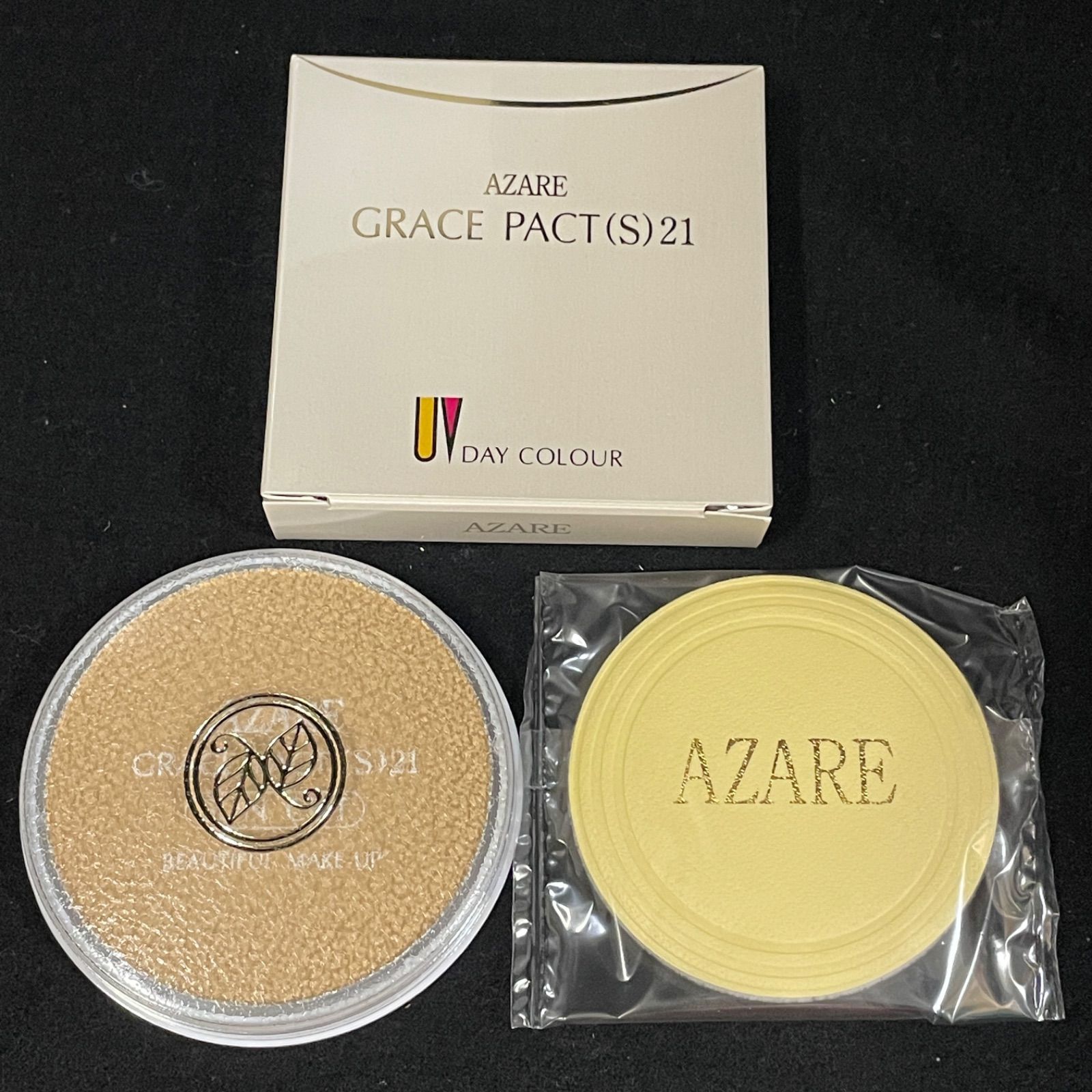  アザレ グレイスパクト セット ファンデーション 固形 パフ付 パウダーファンデーション ファンデーション