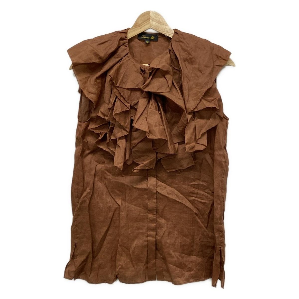 Drawer ドゥロワー ノースリーブシャツブラウス サイズ36 S レディース - ブラウン