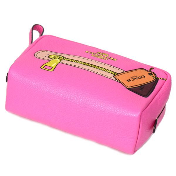 コーチ コスメポーチ COACH ぺブルレザー デンプシー ボクシー
