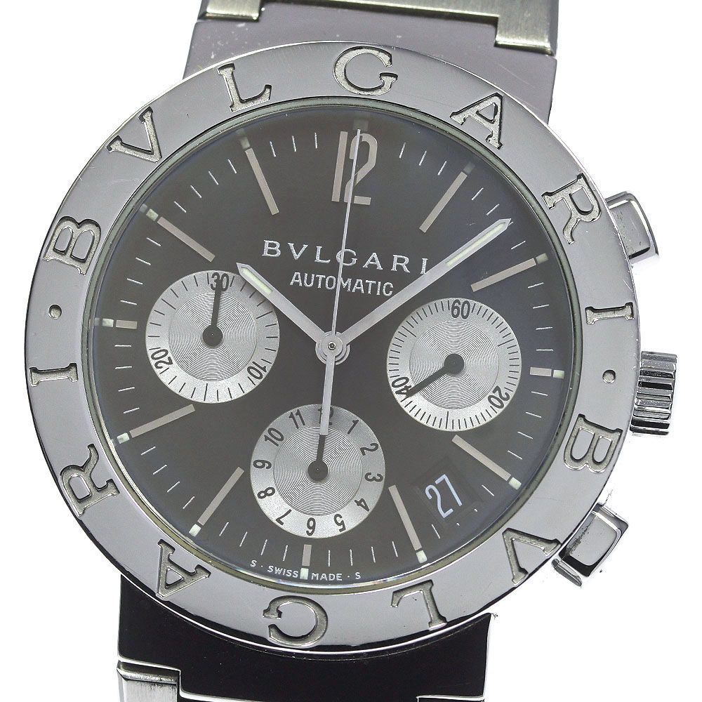 【極上品】BVLGARI ブルガリ 時計 bb38s sch クロノグラフ  黒