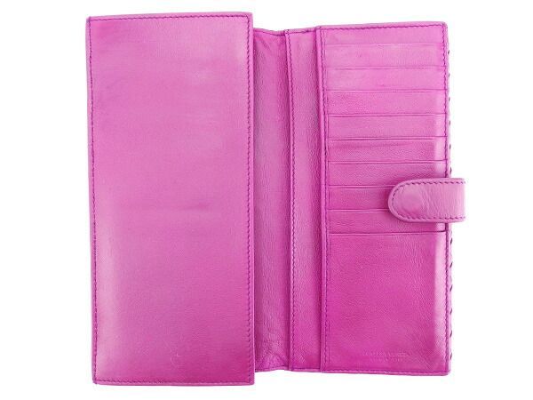 ボッテガ ヴェネタ 長財布 財布 Wホック イントレチャート パープル