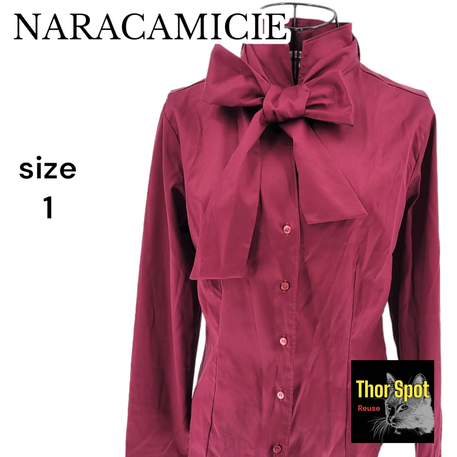 美品】NARACAMICIE ナラカミーチェ リボンブラウス トップス 長袖 