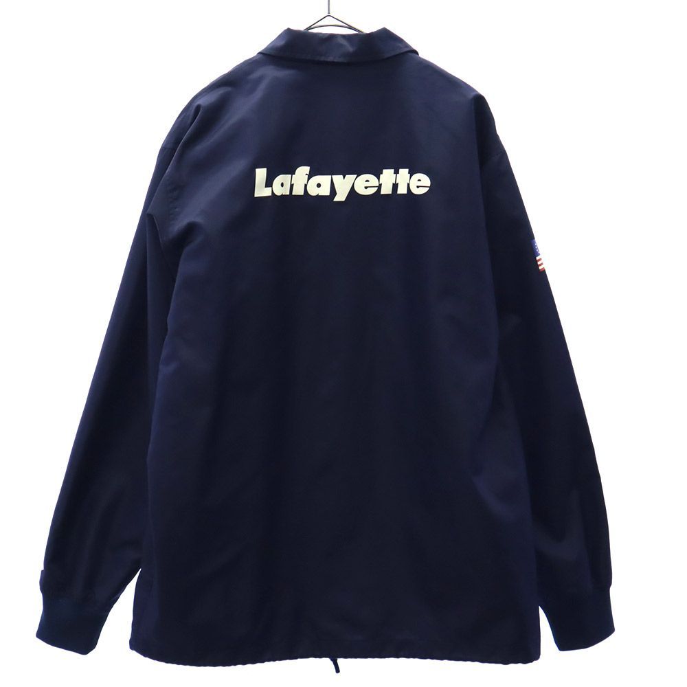 ニューエラ ラファイエット コラボ ロゴプリント ナイロンジャケット LARGE ネイビー NEW ERA Lafayette ニューヨークヤンキース  コーチジャケット メンズ 古着 【240315】