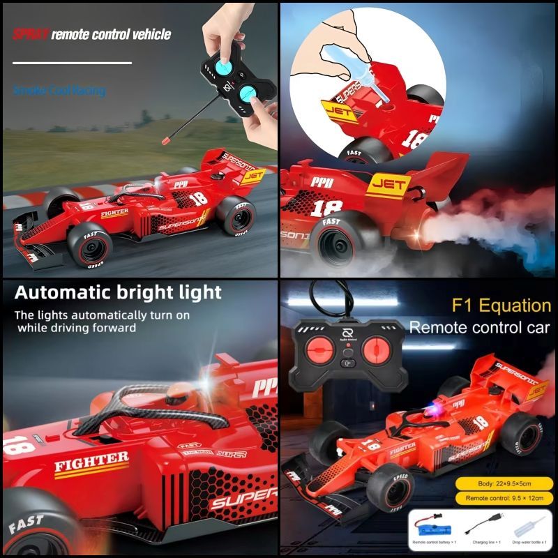 F1レーシング2台セット リアル排煙＆光るLED