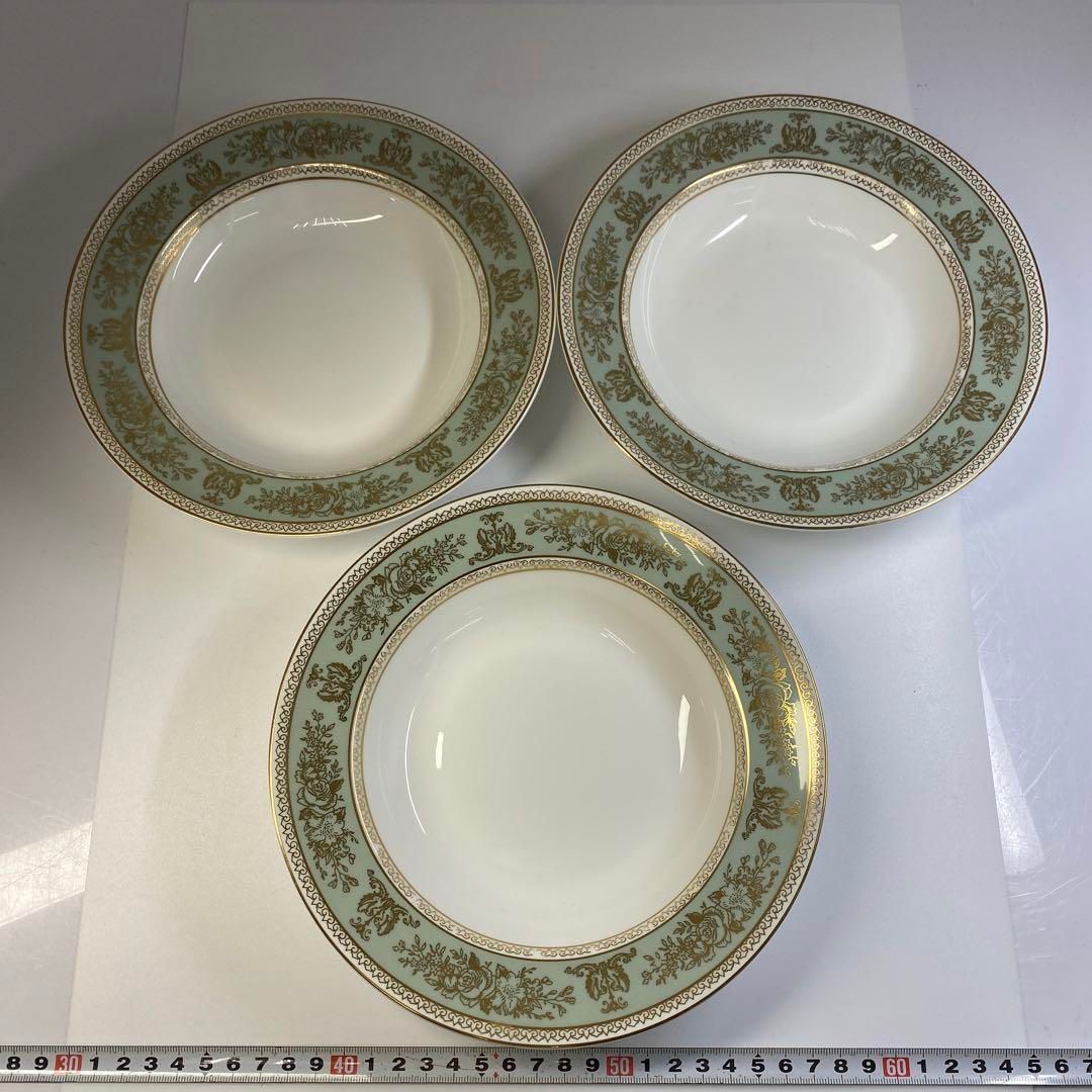 コロンビアセージグリーンスーププレート6枚 20.3㎝