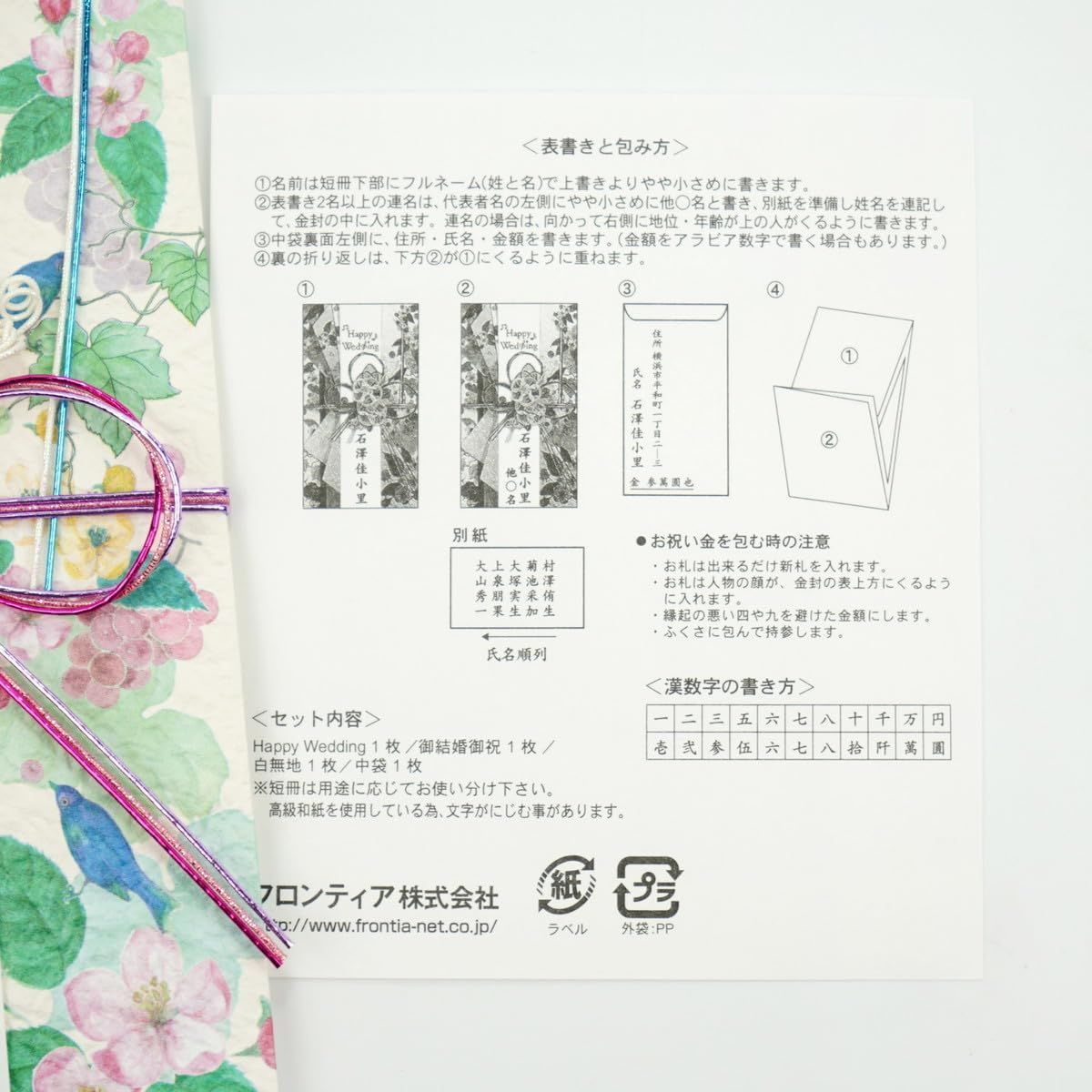 祝儀袋 フロンティア 青い鳥 SG 240