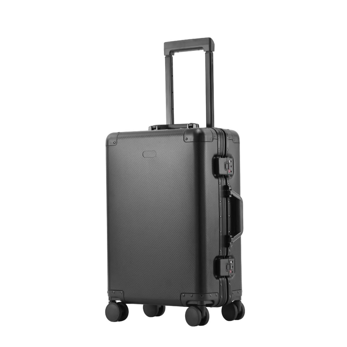 キャリーバッグ 大型 静音キャスター 機内持ち込み 大容量 TSAロック 耐衝撃 オールアルミ合金 軽量 海外旅行 キャリーケース 出張 アルミ合金ボディ おしゃれ スーツケース ブラックS 20 TAIVINN inch 35x21x56cm