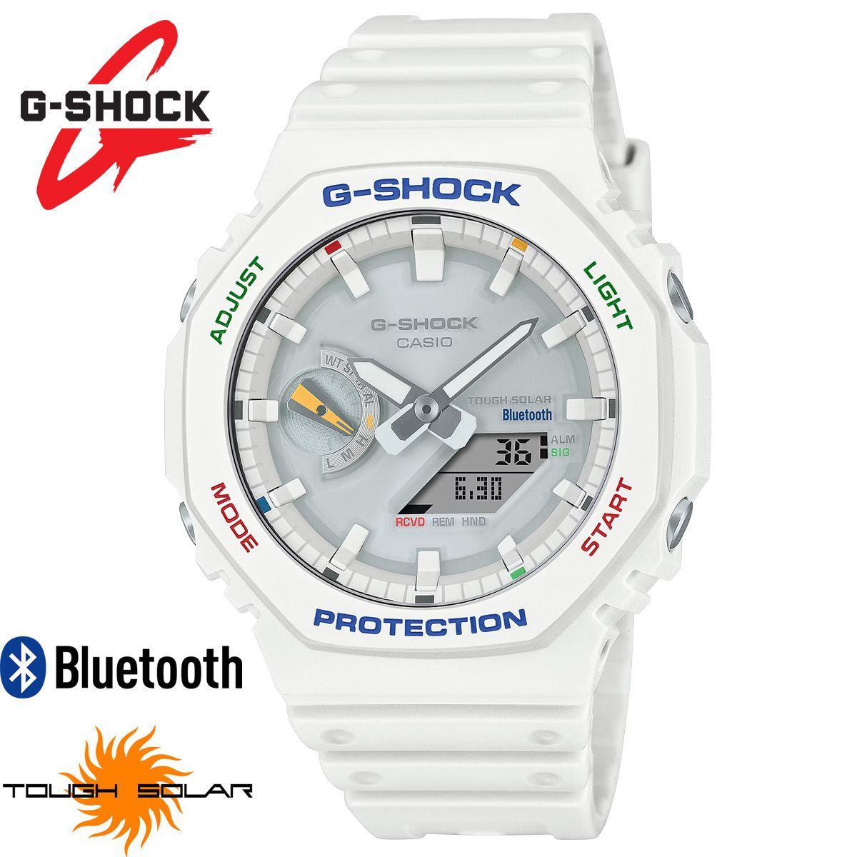 CASIO G-SHOCK カシオ ジーショック GA-B2100FC-7A Bluetooth タフソーラー アナログ デジタル スマホリンク スマートウォッチ カシオーク CASIOak オクタゴン 八角形 ホワイト 白色 アナデジ デジアナ