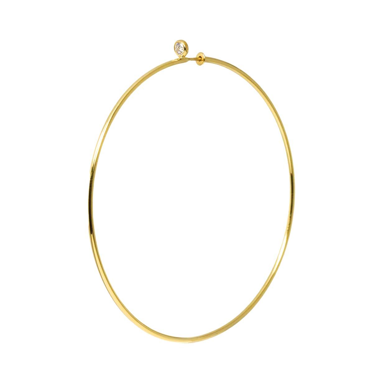 ティファニー TIFFANY-CO. フープ ダイヤ ピアス K18 YG イエローゴールド 750 片方のみ 片耳 Earring Pierced 90298260