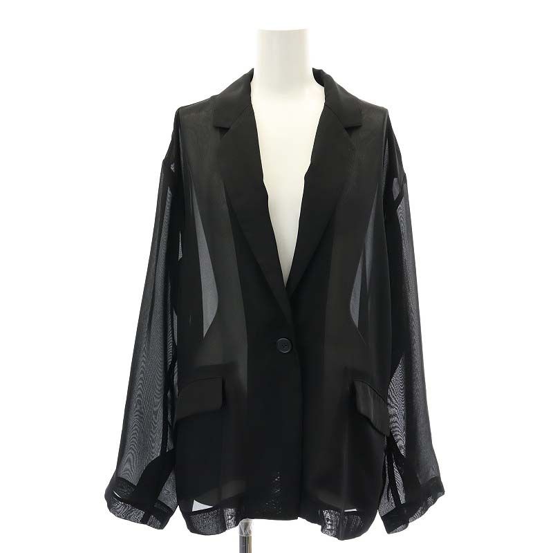 スナイデル SNIDEL 24SS シアージャケット テーラードジャケット シングル 1 黒 ブラック /DF ■OS