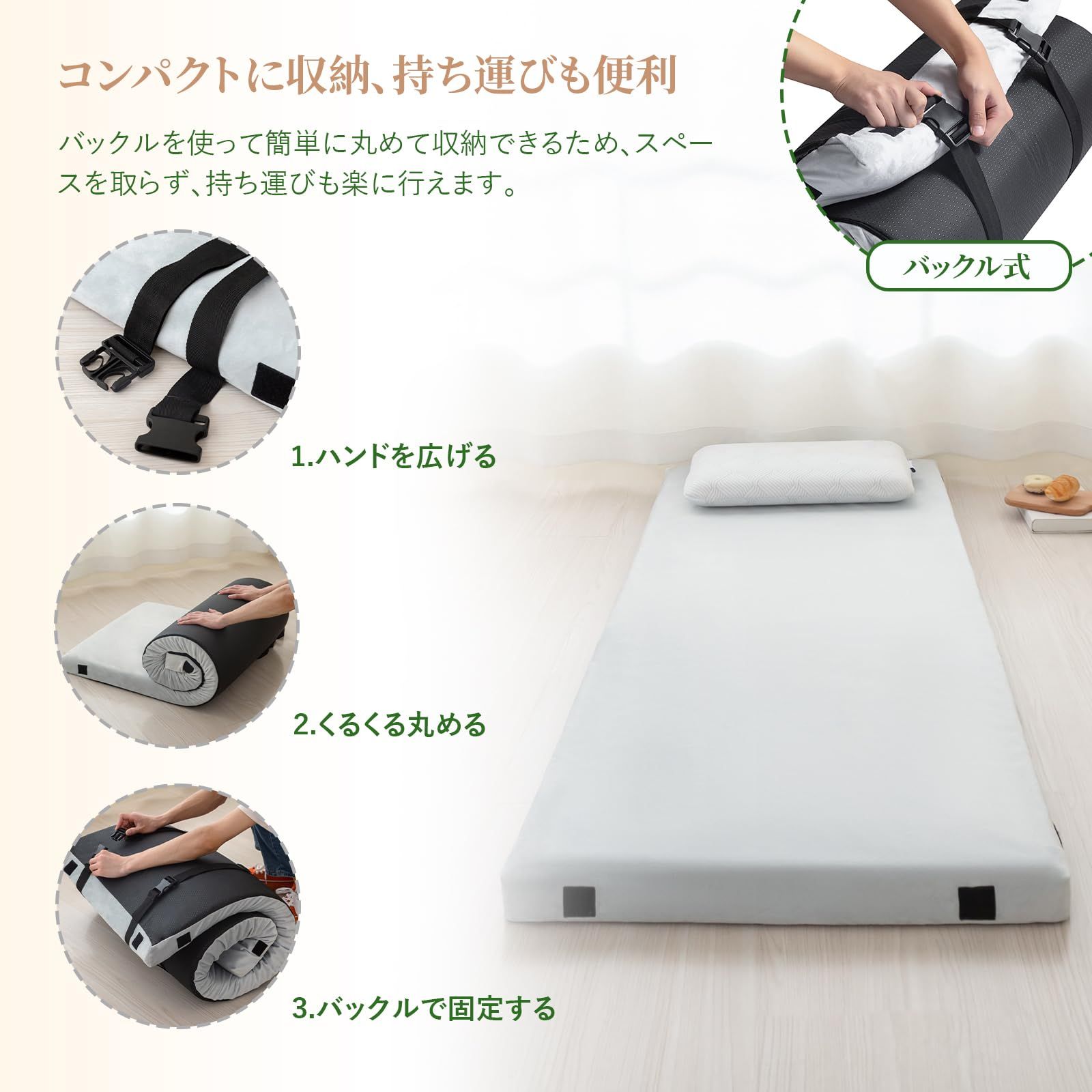 ごろ寝マット シングルマットレス 28D 防水 防菌防臭 低反発 体