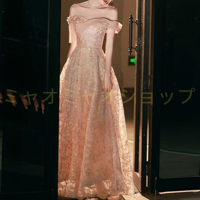 ロングドレス 演奏会 安い カラードレス ゴールド シルバー 花嫁 カクテルドレス 結婚式 イブニングドレス 二次会 フォーマル 発表会 パーティードレス 1128