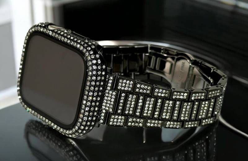ブラック Apple Watchバンド ステンレスベルト アップルウォッチ画面保護カバー パヴェglassケース キラキラ メッキ 41mm42mm44mm45mm46mm49mm ultra ウルトラ メンズ レディース WWW_OPDRERGINERDOGAN_COM