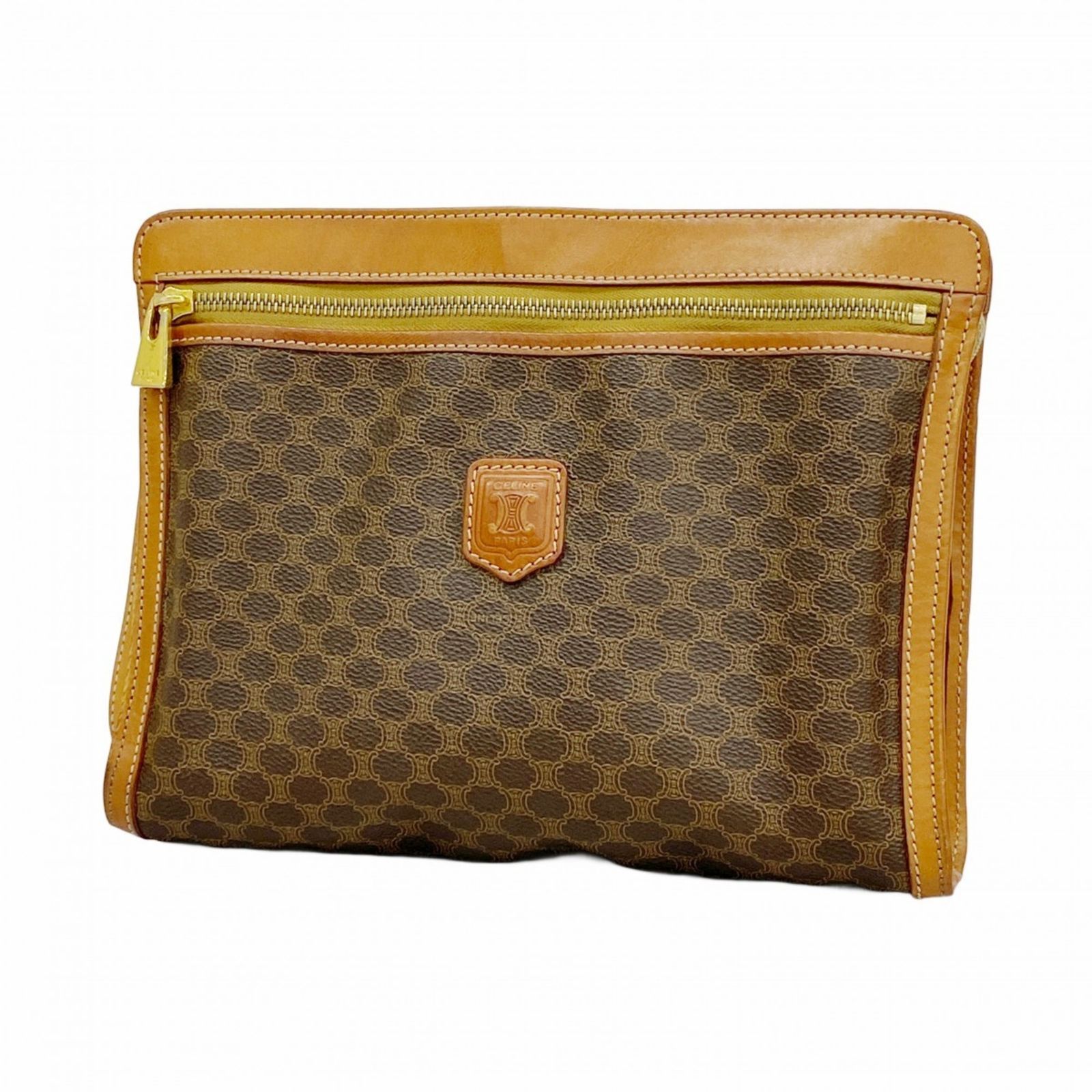 CELINE セリーヌ クラッチバッグ 折り畳み マカダム セリーヌ(Celine) セリーヌ クラッチバッグ マカダム ブラウン