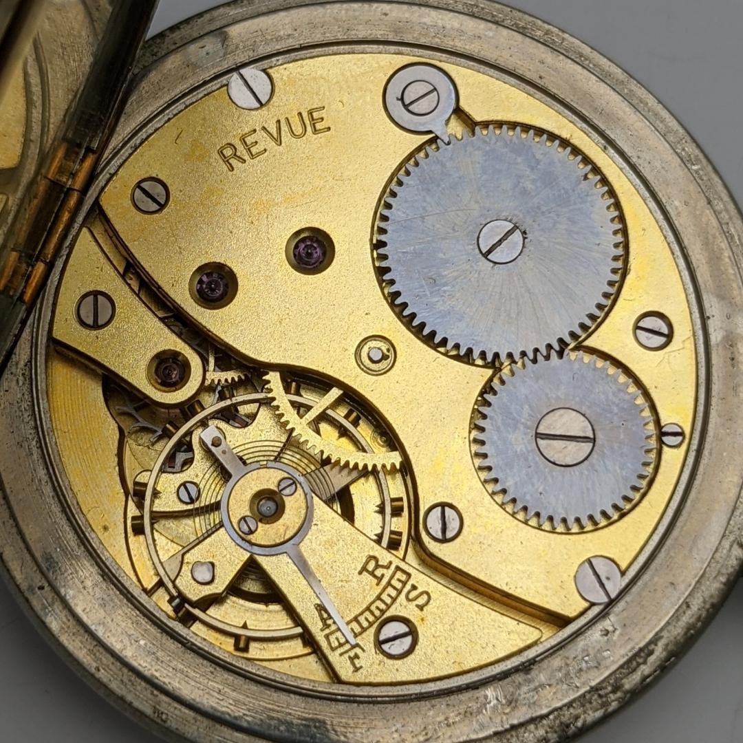 1899年頃 英国アンティーク ハート形純銀製懐中時計ホルダ REVUE