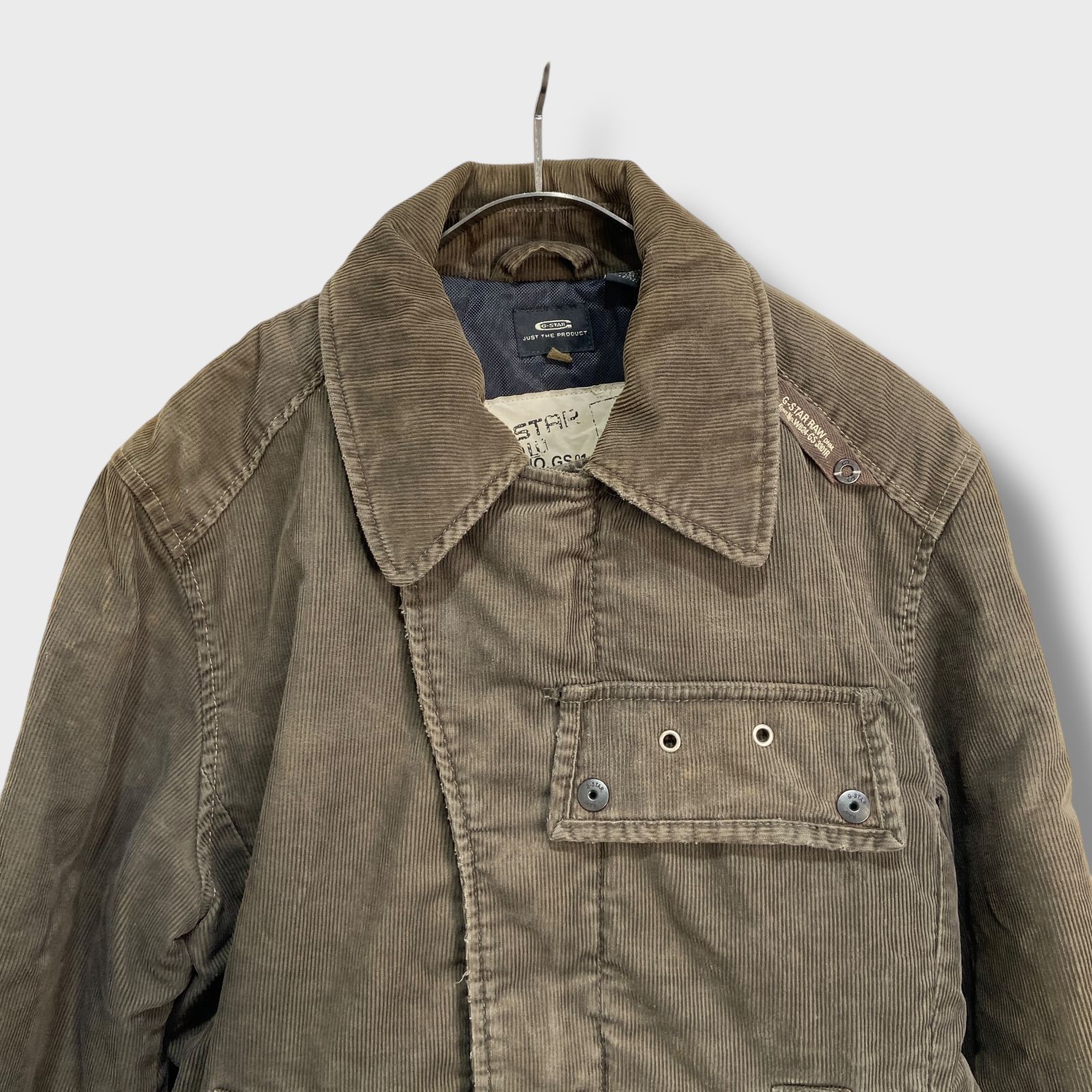☆G-STAR RAW☆コーデュロイライダースジャケット☆メンズL☆ダメージ 