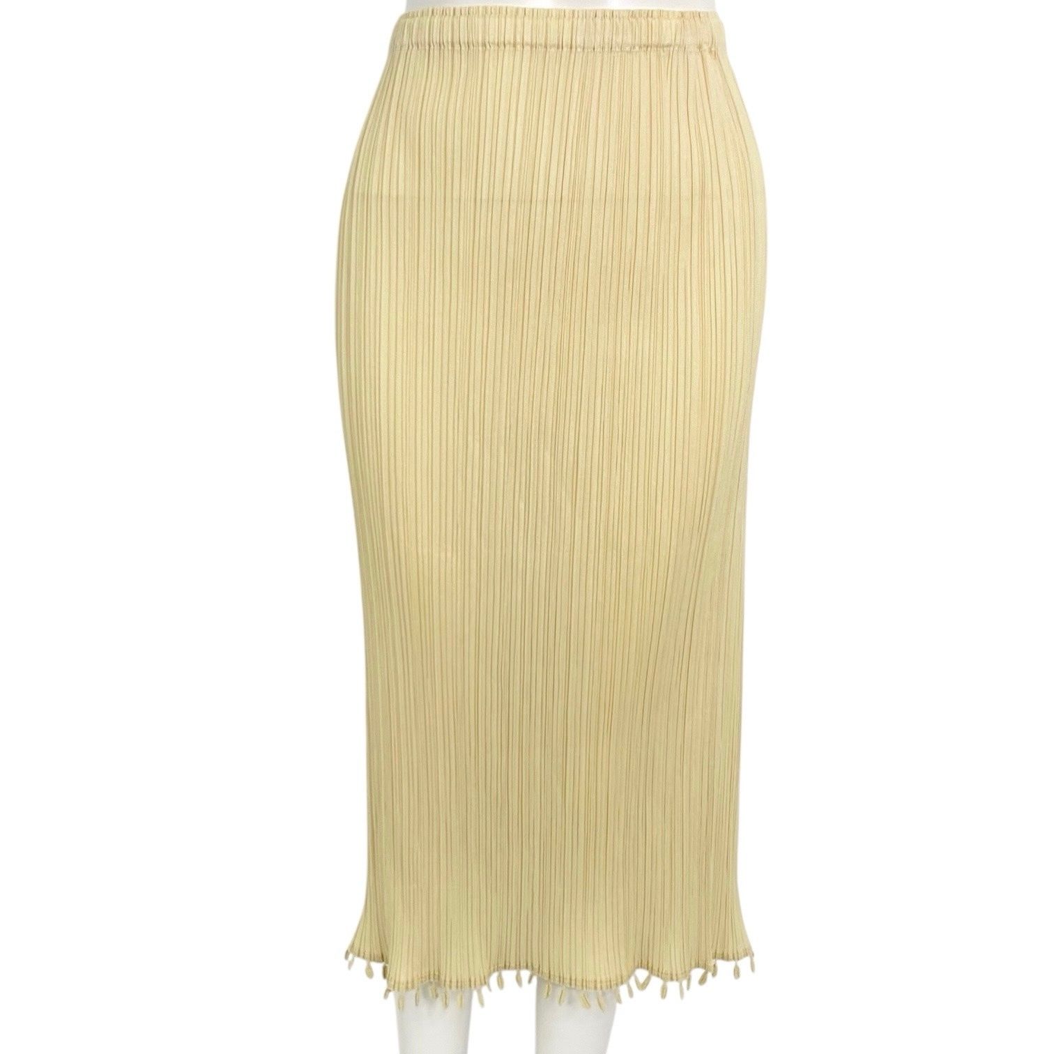 ISSEY MIYAKE イッセイミヤケ PLEATS PLEASE プリーツプリーズ スカート フリンジ イエロー