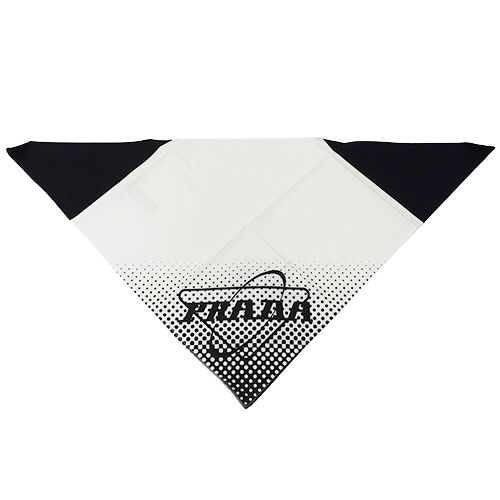 プラダ PRADA スカーフ レディース メンズ ブランド コットン ホワイト ブラック P792A ロゴ 三角スカーフ おしゃれ き