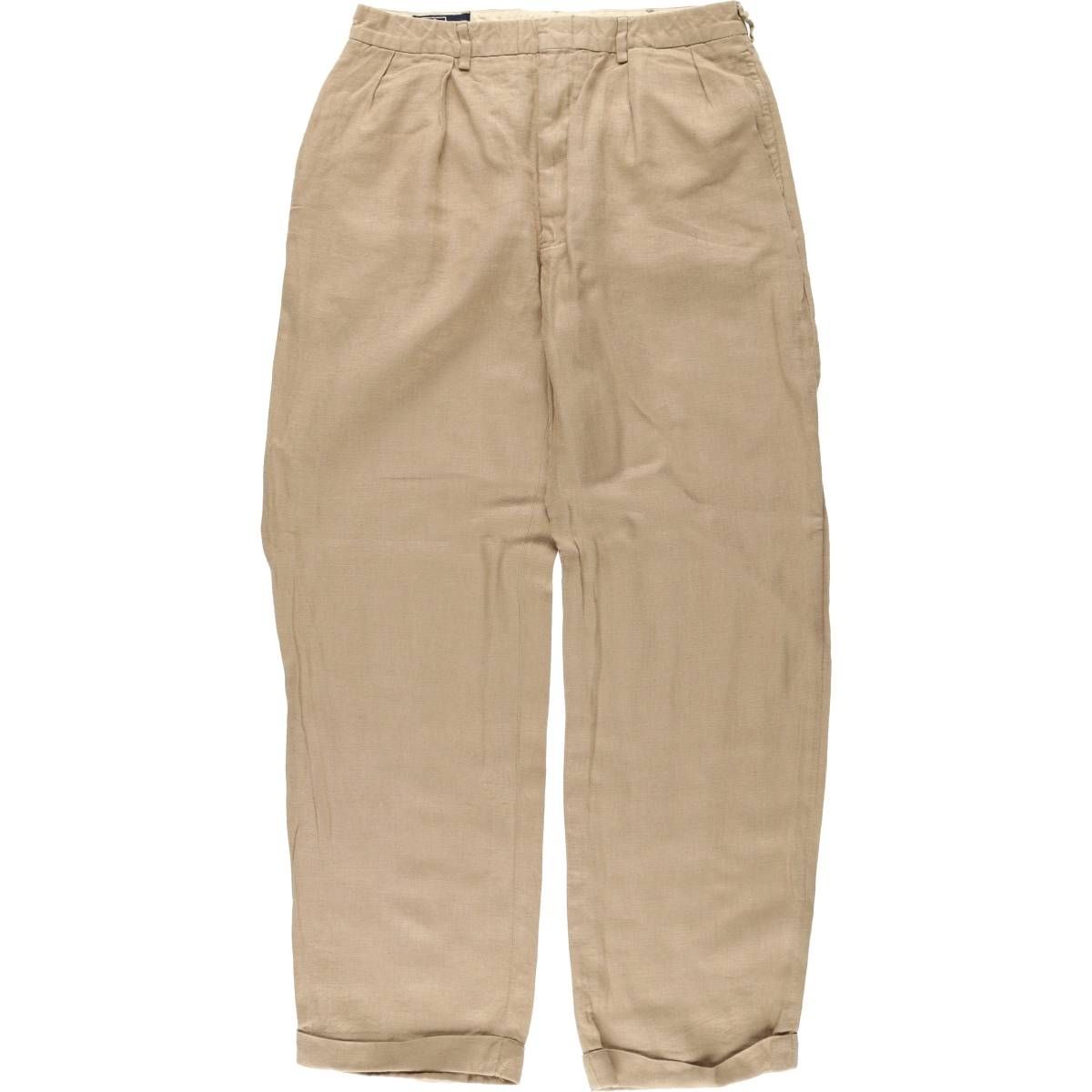 古着 ラルフローレン Ralph Lauren POLO by Ralph Lauren ツータック リネンパンツ スラックス メンズw31相当|eaa535969