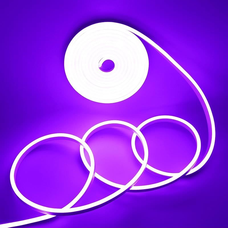 YongMing LED ネオンライト パープル 2835 600連 5m 防水 間接照明 装飾用 12V 防水 切断可能 1個