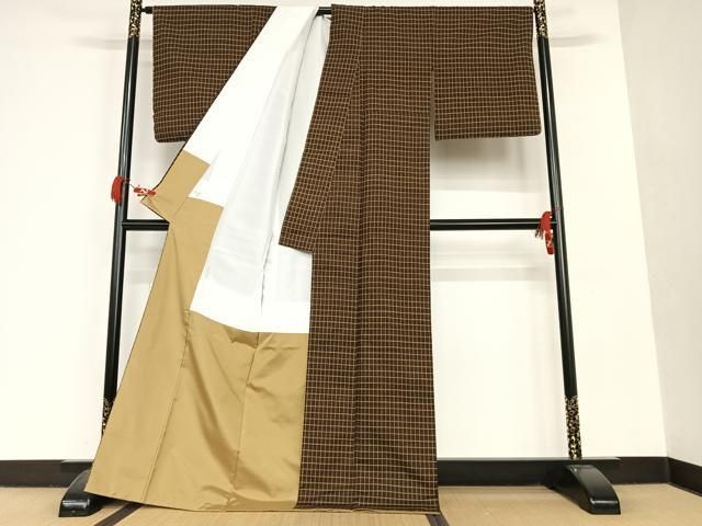 平和屋着物○上質な紬 格子 正絹 逸品 AAAT0576zg - メルカリ