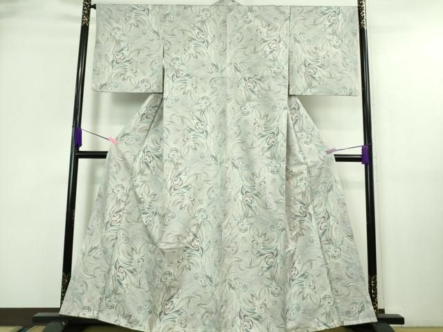 平和屋着物□極上 本場大島紬 白大島 7マルキ 抽象文様 やまと誂製