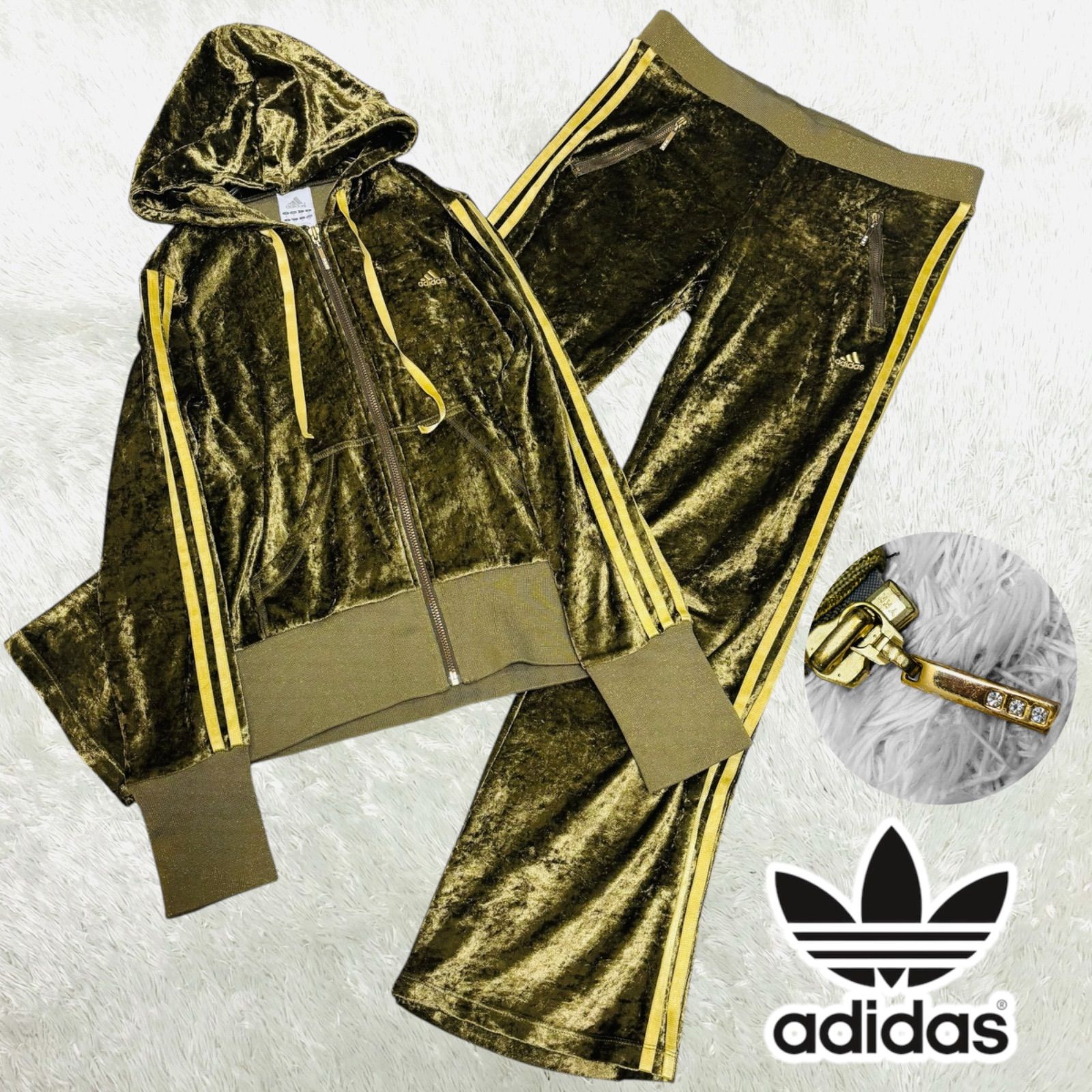 adidas アディダス ベロア セットアップ y2k ジャージ トラック