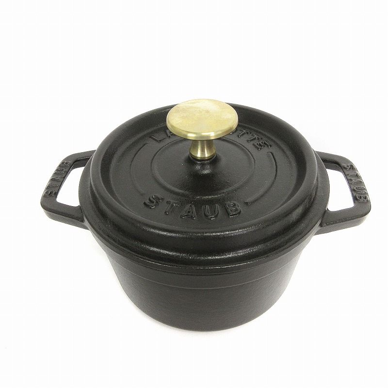 ストウブ STAUB ピコ ココット ラウンド 14cm 鋳物 ほうろう ホーロー 鍋 0.8L 黒 ブラック