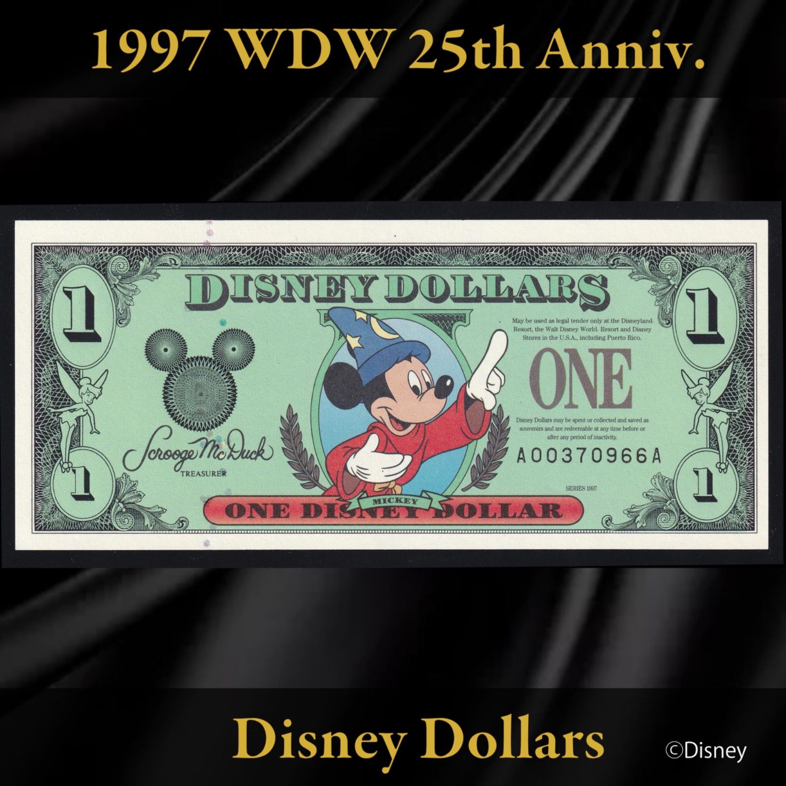 ディズニーダラー　3枚セット ディズニーダラー 1997年 WDW25周年 シリーズA 3枚セット - メルカリ