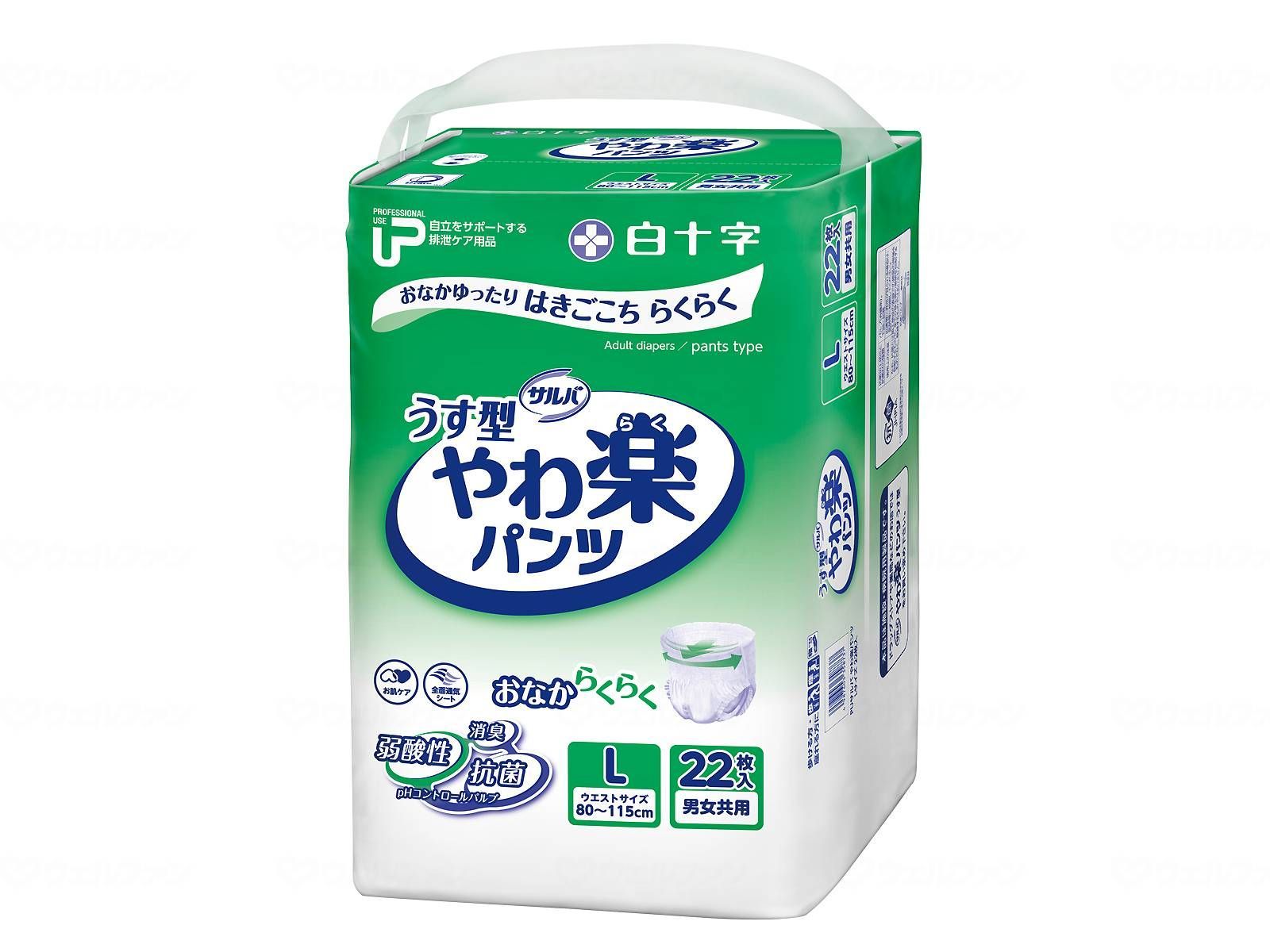 ケース販売 白十字 ＰＵサルバやわ楽パンツ Ｌ