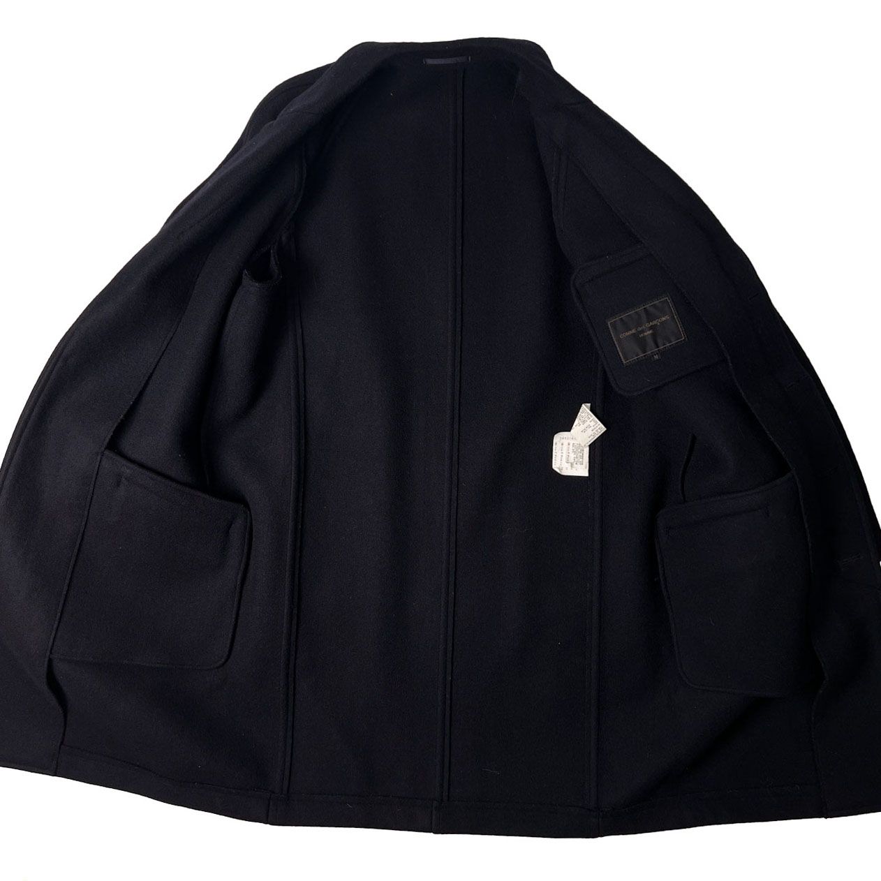 コムデギャルソンオム AD1998 ハーフコート ウール 黒 ブラック サイズM COMME des GARCONS HOMME コムデギャルソン オムドゥCOMME DEUX
