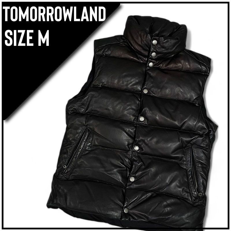 TOMORROWLAND トゥモローランド ラムレザー ダウン ベスト ブラック M 