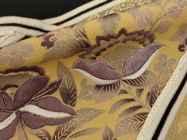 平和屋着物□豪華黒留袖 駒刺繍 切嵌更紗花文 金彩 正絹 逸品