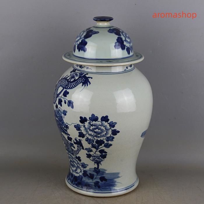 清康煕青花を着て鳳紋将軍缶 景徳鎮 陶磁器 装飾品 現代工芸品 美術品 置物 清康煕青花を着て鳳紋将軍缶 景徳鎮 陶磁器 装飾品 現代工芸品