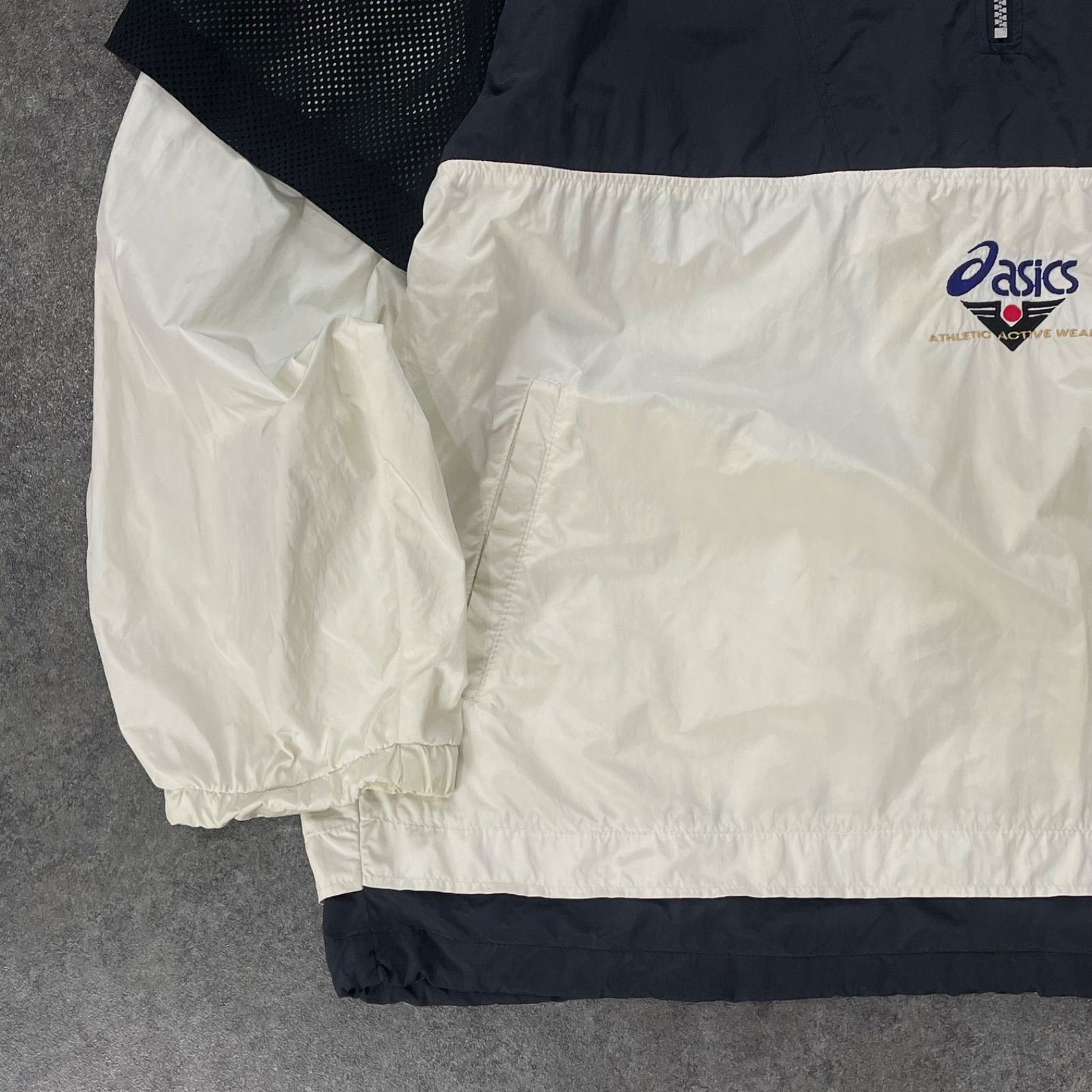 日本製 90s Vintage asics Windbreaker Half-Zip Nylon Anorak Parka