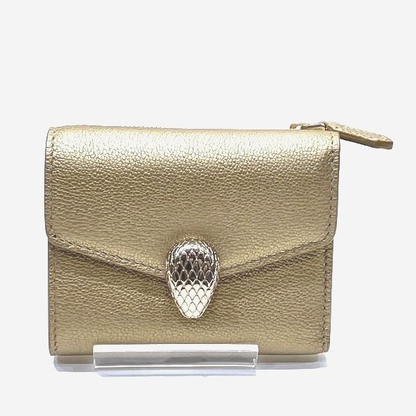 ブルガリ セルペンティ フォーエバー ゴールドスネークヘッド 3つ折り財布 レディース