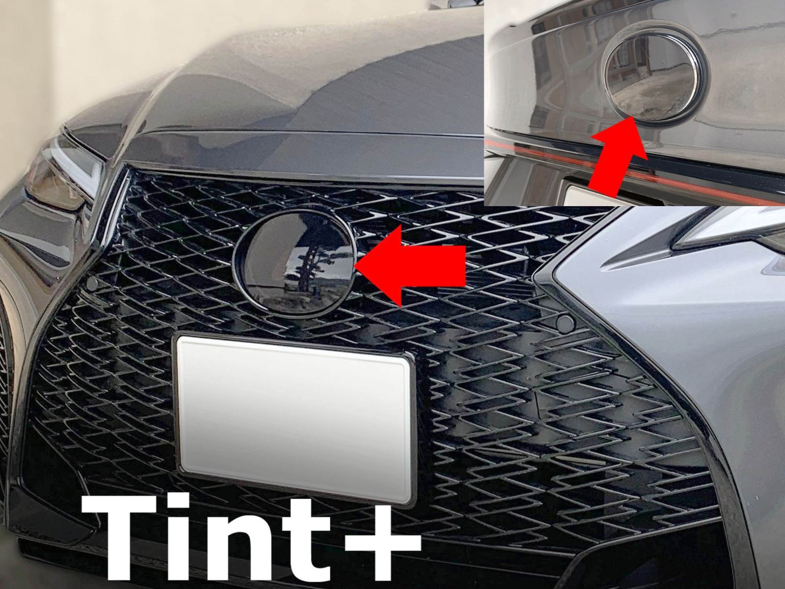 Tint+カット済 IS 30系 III型 後期 エンブレム スモークフィルム(ブラックスモーク5％ 前後セット) IS レクサスIS is IS300h/IS300/IS350/IS500 ASE30/GSE31/AVE30/AVE35/USE30
