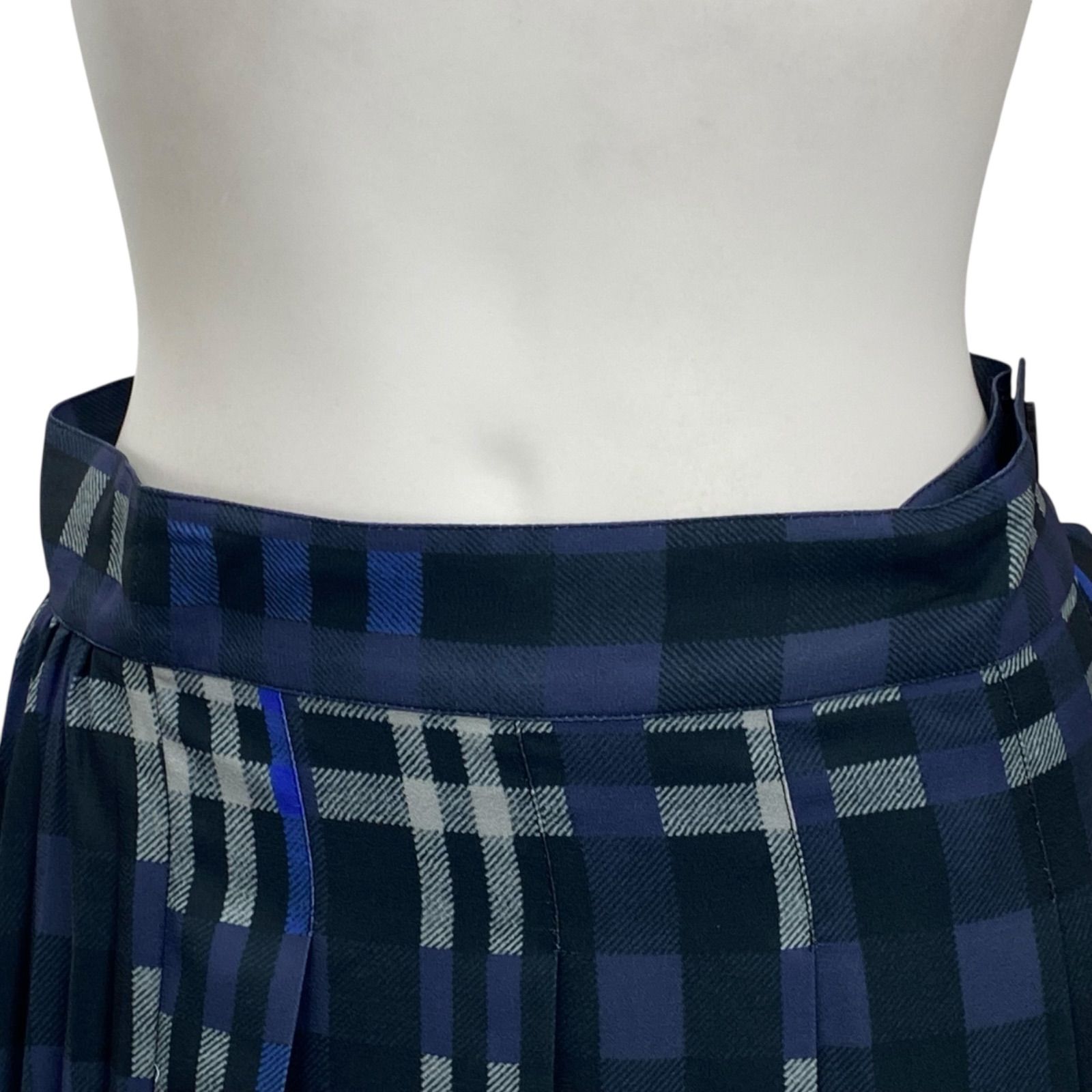 ◇エムエスジーエム MSGM スカート ロング プリーツ チェック ラップ 