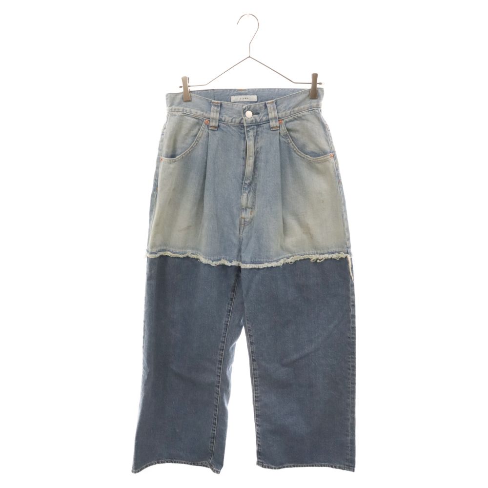 Jieda ジエダ 23AW 2TONE BAGGY DENIM PANTS ツートーン切り替えバギーロングデニムパンツ インディゴ ワイド Jie-23W-PT02 Jieda (ジエダ) 23AW 2TONE BAGGY DENIM PANTS ツートーン切り替え