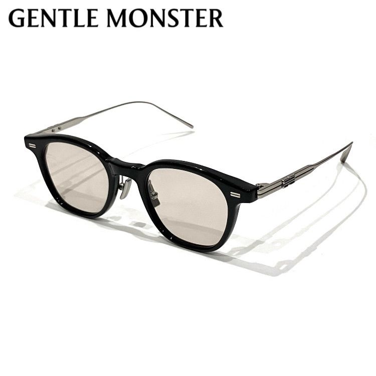 伊達メガネ 黒縁 ハーフシルバー クロス ダガー Y2K クロム