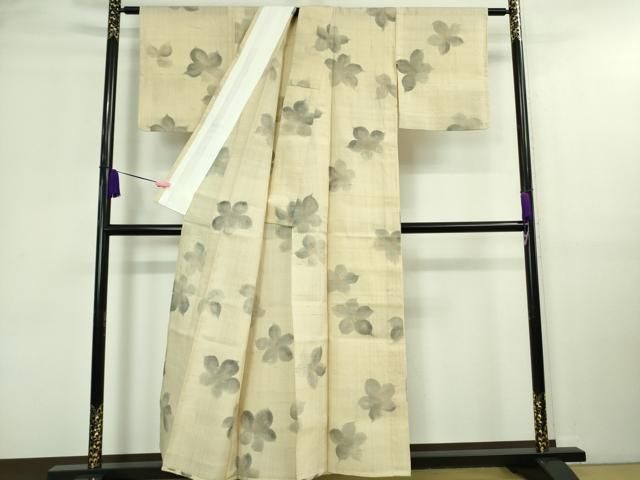 平和屋着物 上 夏物 生紬 手描き 舞花文 DZAA9648kh5