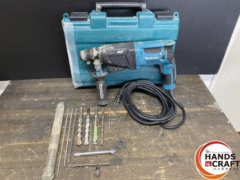 ● makita マキタ HR2601F ハンマドリル 26mm 単相100V ケース割れ複数個所有 画像9枚目 10枚目参照