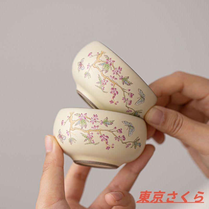 ポット セットの 陶器 茶具 一式 紫藤花 手作り 家庭用 しおり ポット セットの 陶器 茶具 一式 紫藤花 手作り 家庭用 しおり