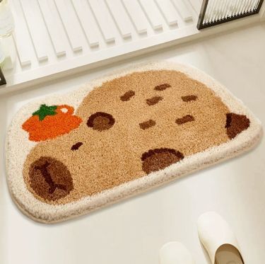 バスマット カピバラ 動物柄 室内マット滑り止め吸水 洗面所マット玄関マット