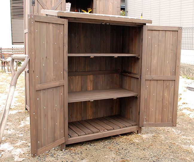 オールドカントリー調ストッカー 木製収納庫 物置 収納庫 576