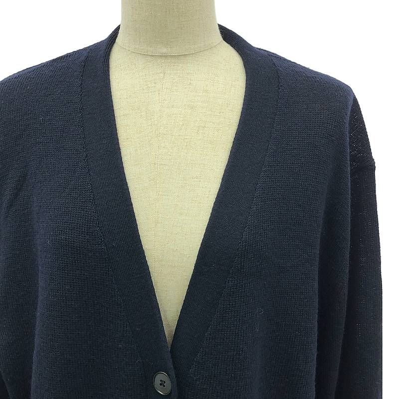 JIL SANDER+ / ジルサンダープラス | ウールニット ロング カーディガン | 34 | ネイビー | レディース JIL SANDER+ / ジルサンダープラス | ウールニット ロング