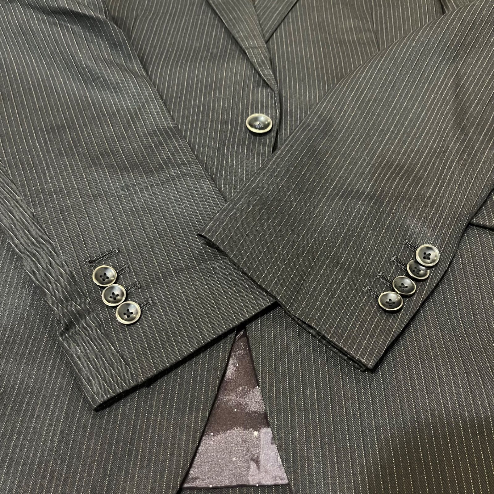 スーツ 上下セット MODA RITORNO YA-4 ブラック ストライプ