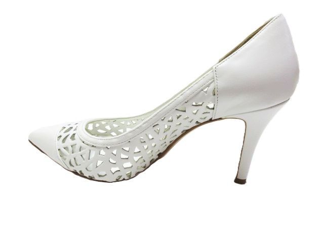 美品 DIANA ダイアナ メッシュ　パンプス 白 アイボリー レザー 24 ダイアナ DIANA パンプス （白メッシュ） -ファッション通販